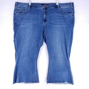 Denim 24/7 Cropped Fit Raw Hems Jeans Women Size 28W Mid Rise Denim Casual Pants